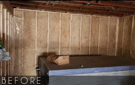 St. Albert bungalow basement living area before renovation