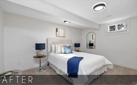 St. Albert bungalow basement bedroom after renovation